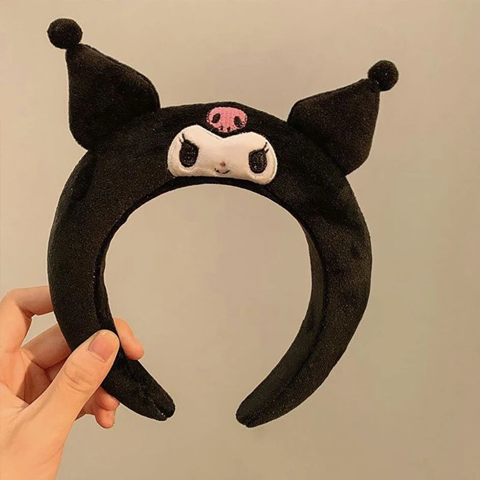 Kawaii Sanrio Plush Headband – My Melody, Kuromi, Cinnamoroll, Pompompurin | Cute Anime Hair Accessories for Girls | Soft Cartoon Cosplay Headdress Gift