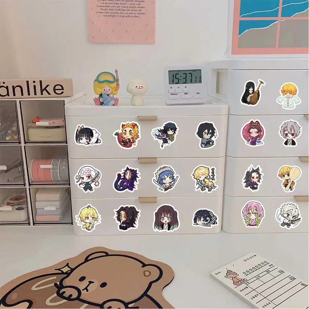 Cute anime Demon Slayer sticker set 60pcs waterproof decals