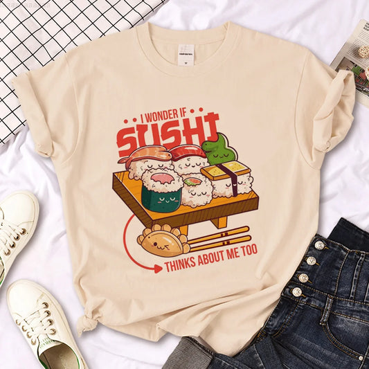 Cute sushi tee with kawaii Japanese sushi graphic design