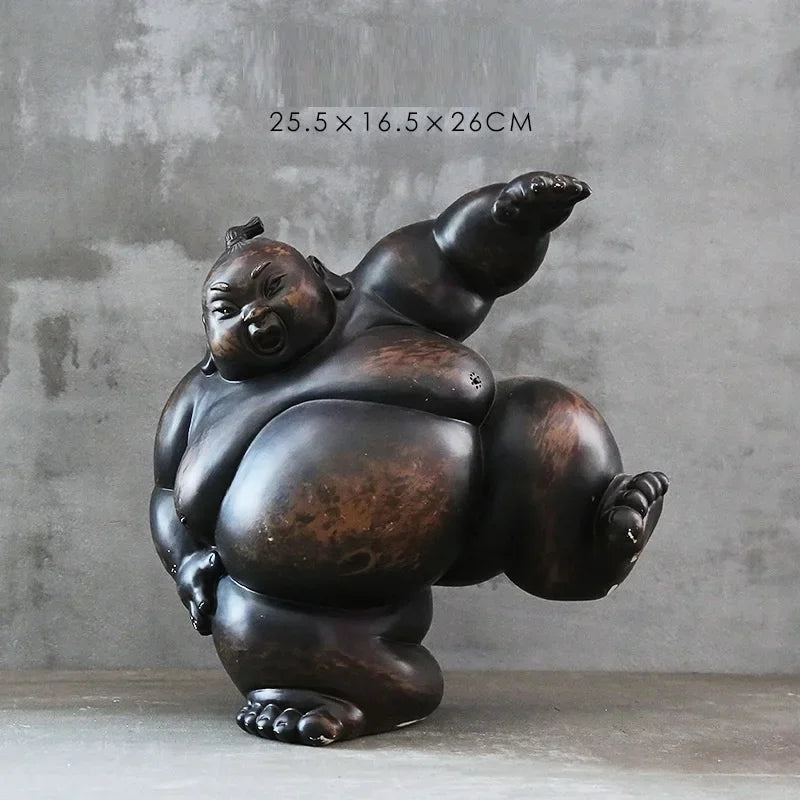 Japanese Sumo Figurine Resin Sculpture Home Décor