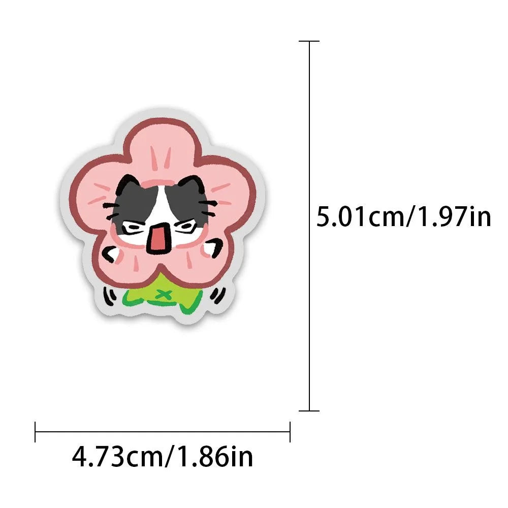 54Pcs Kawaii Cat Stickers | Waterproof Transparent Decals for Phone, Laptop, Skateboard & Notebook