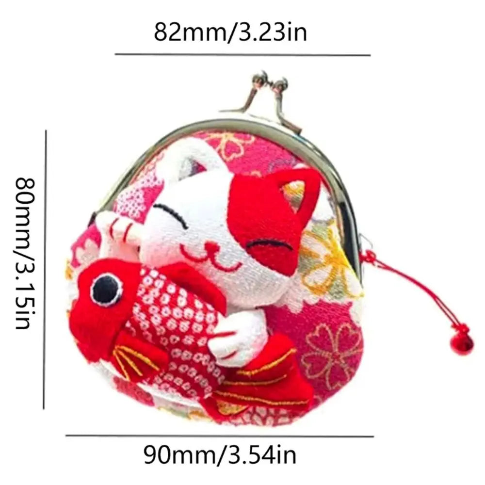 Japanese Maneki Neko coin purse cute lucky cat mini wallet