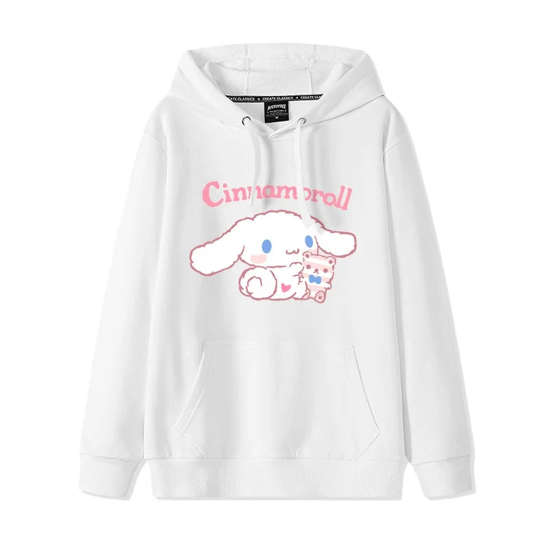Cinnamoroll oversized hooded sweater for women in kawaii Harajuku Japanese streetwear style