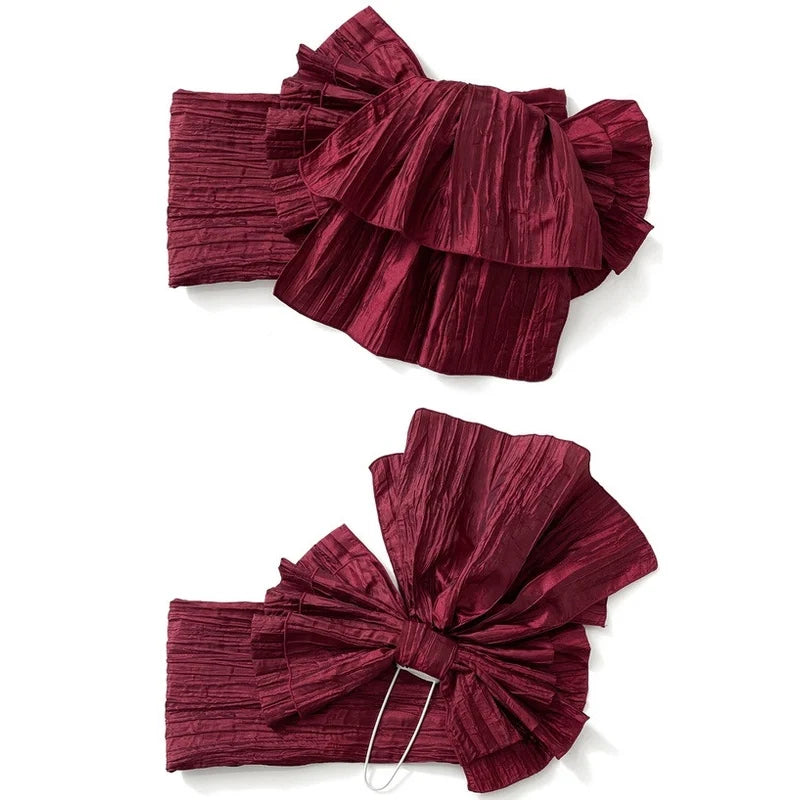 Japanese Kimono Obi Belt | Solid Pleated Bow Tie | Women Yukata Geisha Waist Belt for Party, Dressing & Cosplay