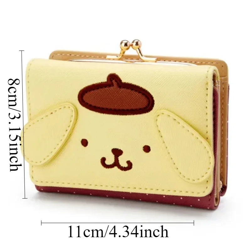 Hello Kitty Wallet – Kawaii Sanrio PU Leather Folding Card Holder | Cute Cinnamoroll, My Melody & Kuromi Casual Fashion Bag