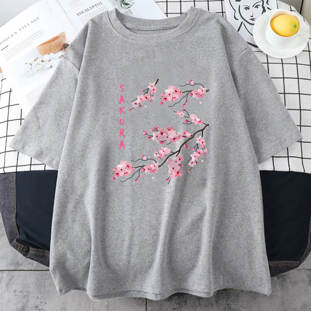 Sakura cherry blossom women’s t-shirt Japanese spring graphic tee