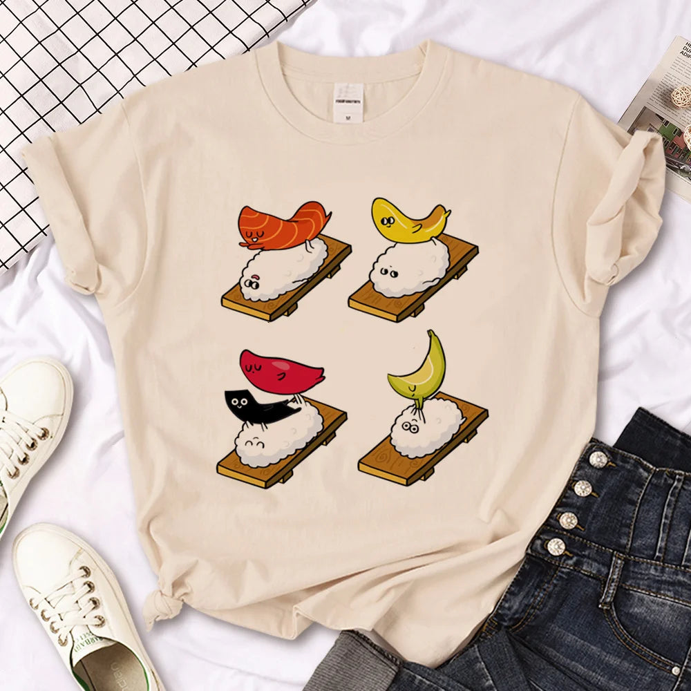 Cute sushi tee with kawaii Japanese sushi graphic design