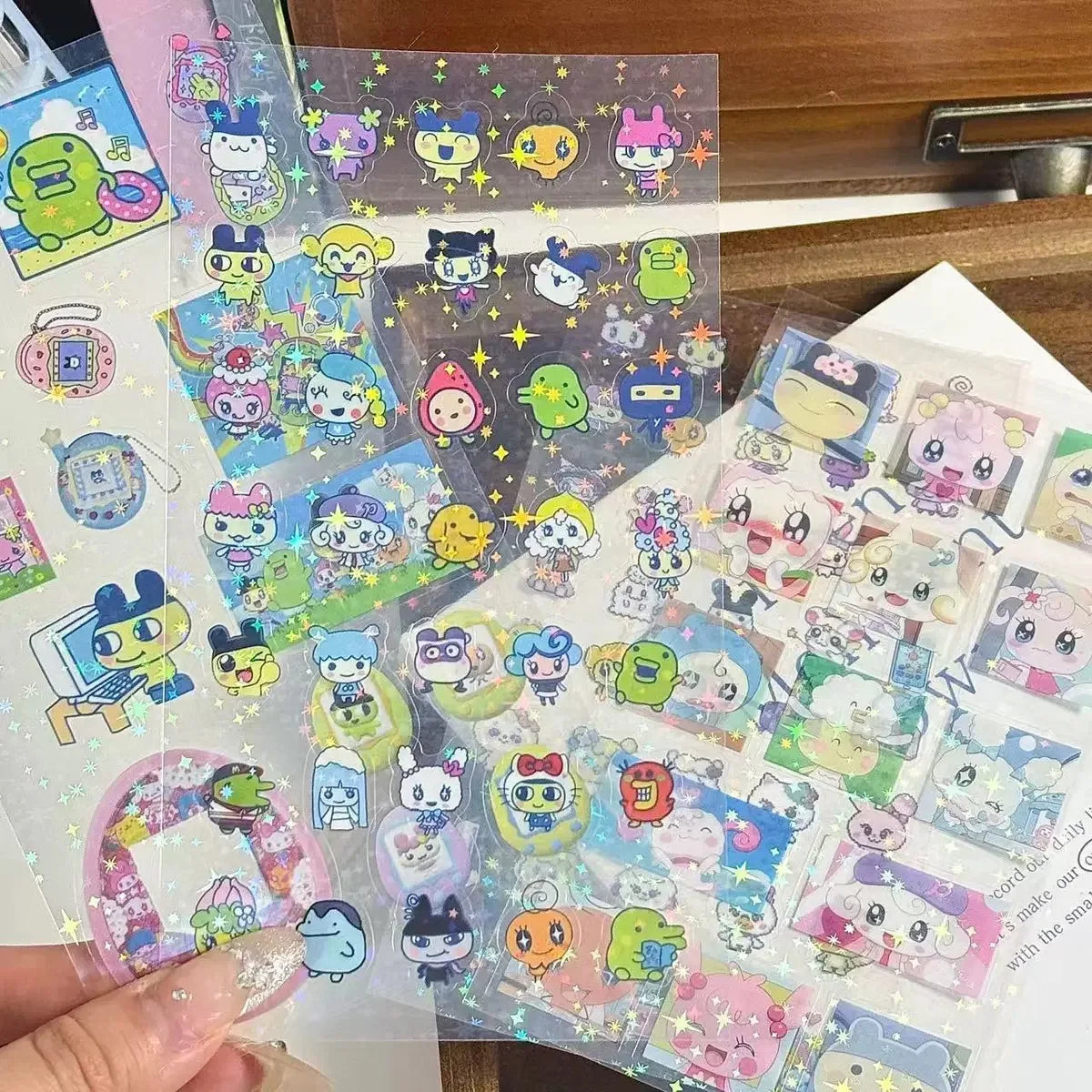Double transparent Mametchi PVC sticker for notebook