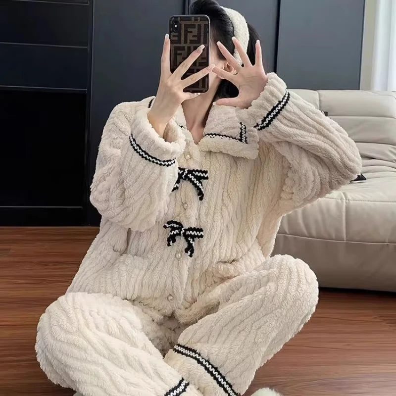 Cozy fluffy pajamas cotton polyester blend