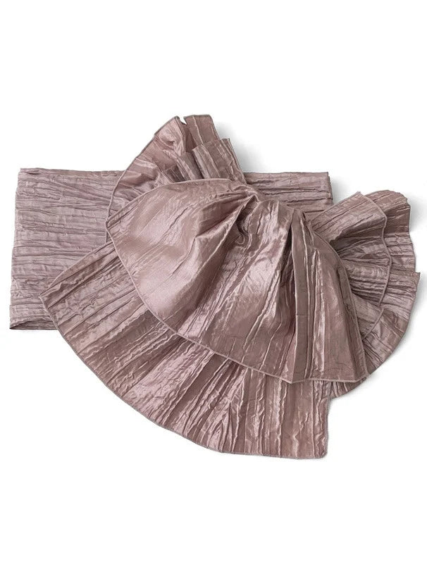 Japanese Kimono Obi Belt | Solid Pleated Bow Tie | Women Yukata Geisha Waist Belt for Party, Dressing & Cosplay