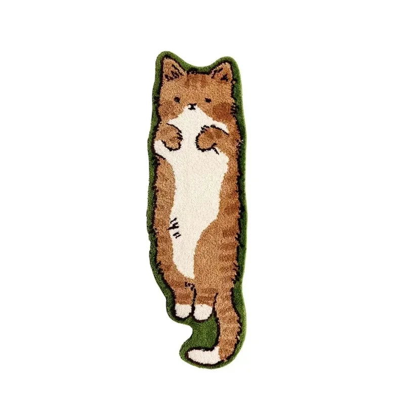 Non-Slip Long Floor Mat – Nordic Cartoon Cute Cat Rug for Kitchen, Hallway & Entryway