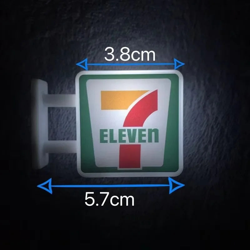 Miniature Japanese convenience store fridge magnet night light inspired by 7-Eleven, FamilyMart, and Lawson
