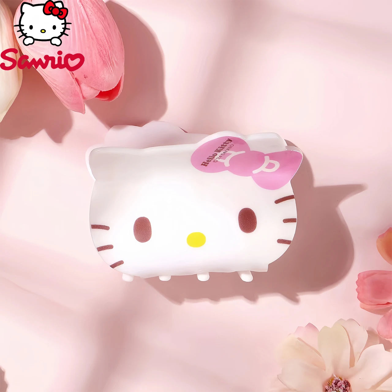 Sanrio Cute Nylon Hair Clip – Pink Cartoon Animal Hair Claw for Girls & Women