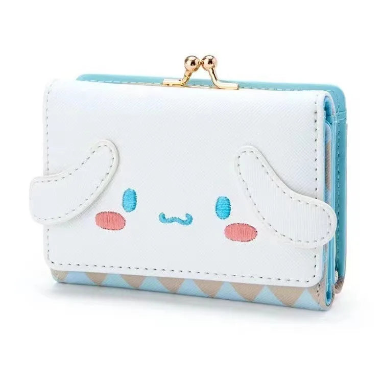 Hello Kitty Wallet – Kawaii Sanrio PU Leather Folding Card Holder | Cute Cinnamoroll, My Melody & Kuromi Casual Fashion Bag