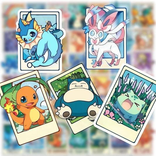 50pcs kawaii Pokémon stickers for laptops, phones, toys, and notebooks