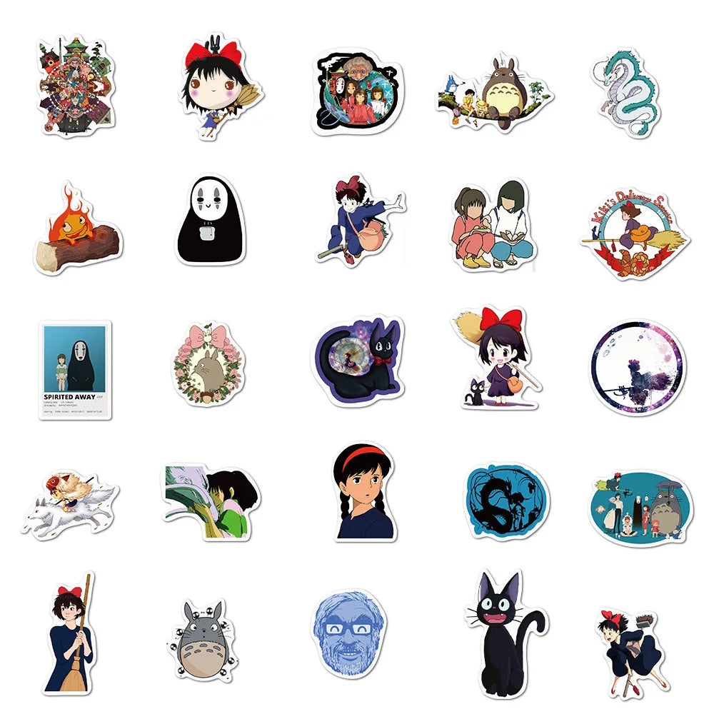 100pcs Japanese Cartoon Anime Stickers – Cute Vinyl Decals for Laptop, Skateboard, Helmet, Motorcycle & DIY Decoration