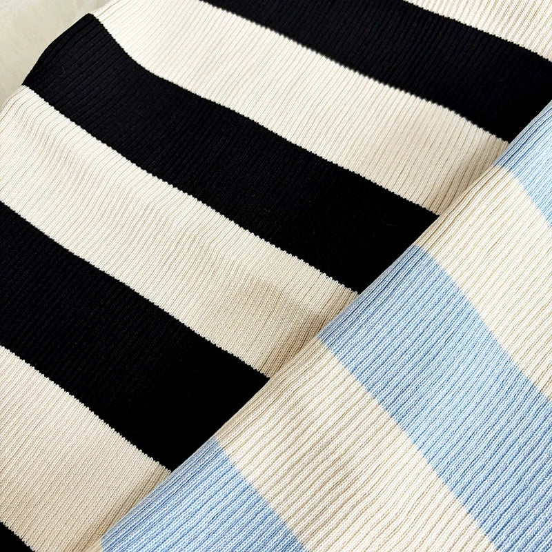 Stripe Summer Elastic Split Bodycon Dress – Sexy & Casual Beach Vacation Sundress for Women