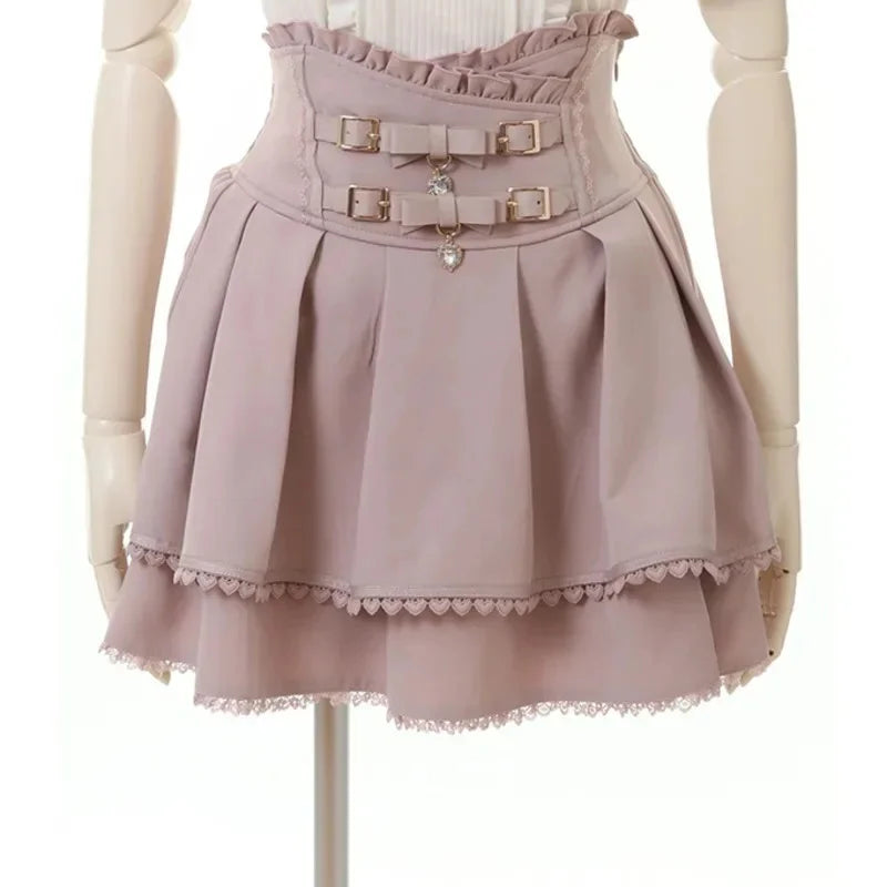 High Waist Pleated Mini Skirt
