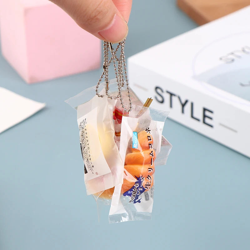 1PC Kawaii Miniature Food Keychain – Cute Simulation Snack Pendant | Random Style
