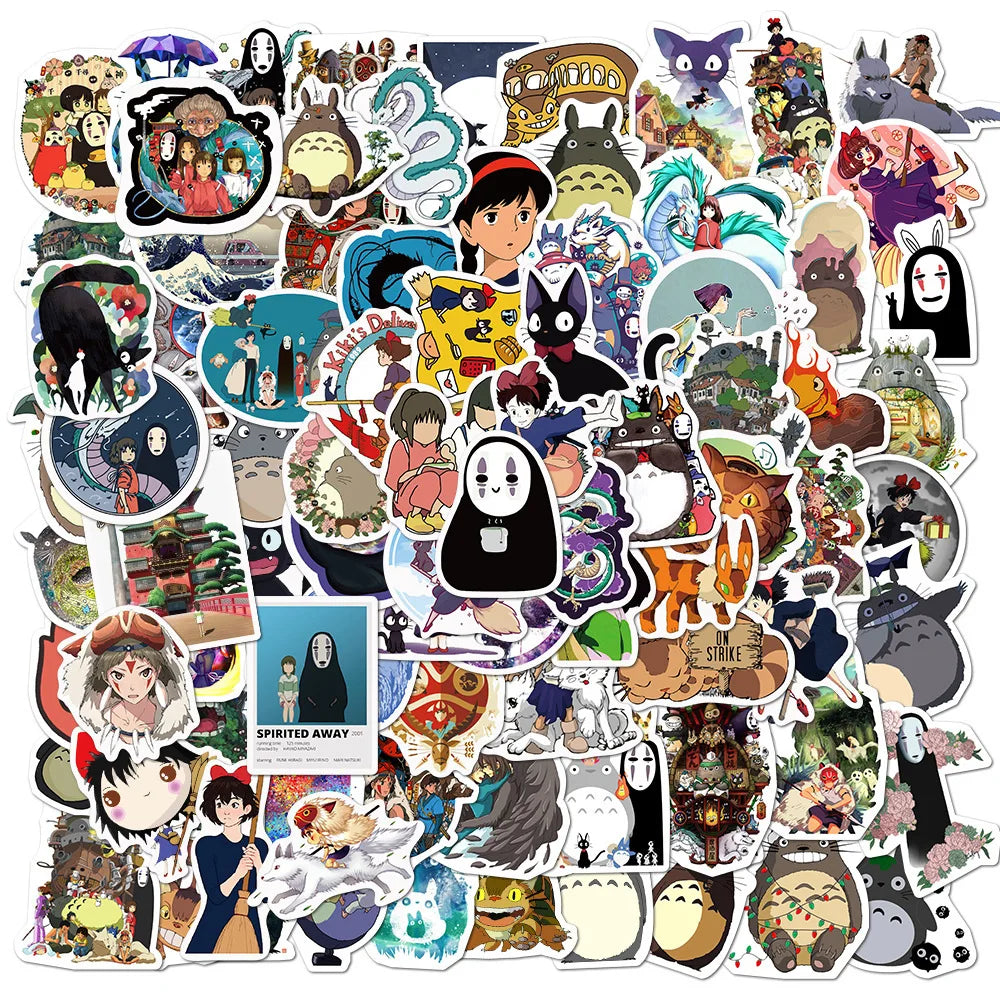 100pcs Japanese Cartoon Anime Stickers – Cute Vinyl Decals for Laptop, Skateboard, Helmet, Motorcycle & DIY Decoration