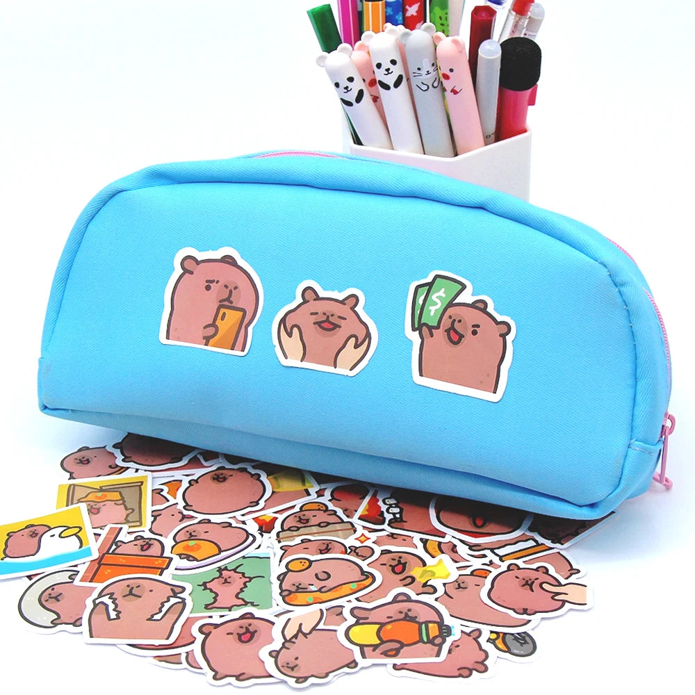 Capybara stickers pack cute cartoon waterproof vinyl decals 10 50 100 pcs