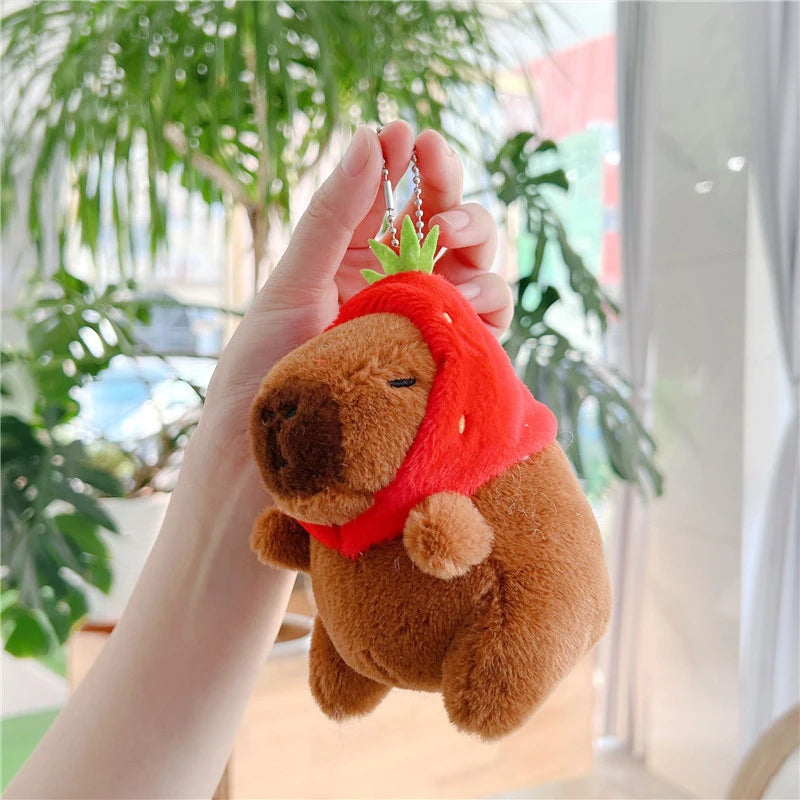 Cute Capybara Plush Keychain – Kawaii Soft Animal Key Ring Charm for Bags, Backpacks & Gifts