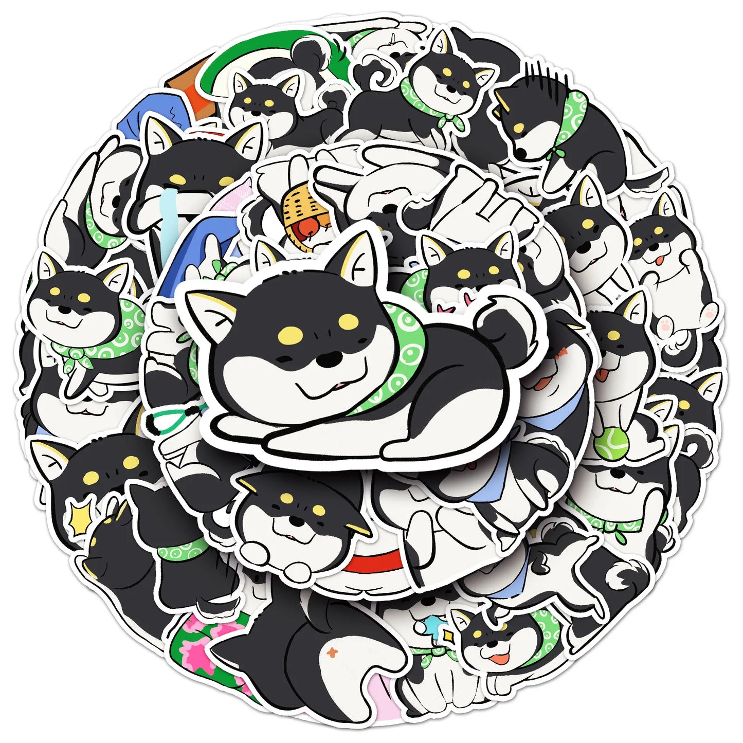 50-Piece Shiba Inu Sticker Pack | Cute Waterproof Dog Stickers