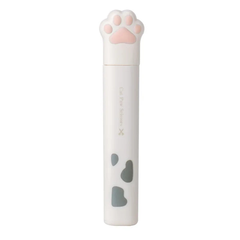 Cute cat paw design on compact portable craft scissors