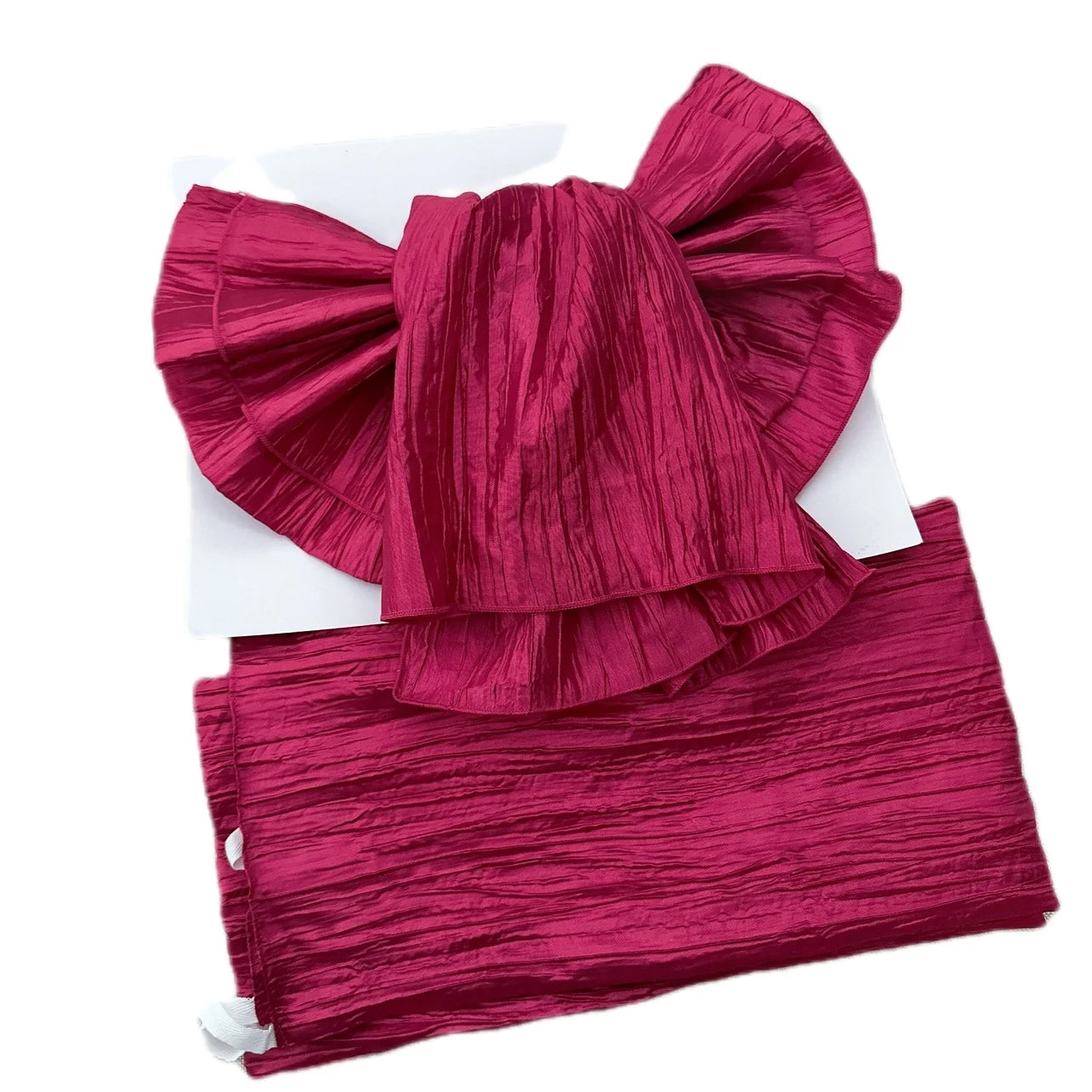 Japanese Kimono Obi Belt | Solid Pleated Bow Tie | Women Yukata Geisha Waist Belt for Party, Dressing & Cosplay