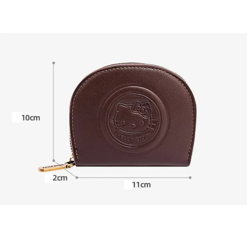 Kawaii Hello Kitty Retro Card Bag – Cute Cartoon Mini Wallet with Zipper | Girls Fashion ID Holder, Lightweight Storage Bag for Women & Gifts