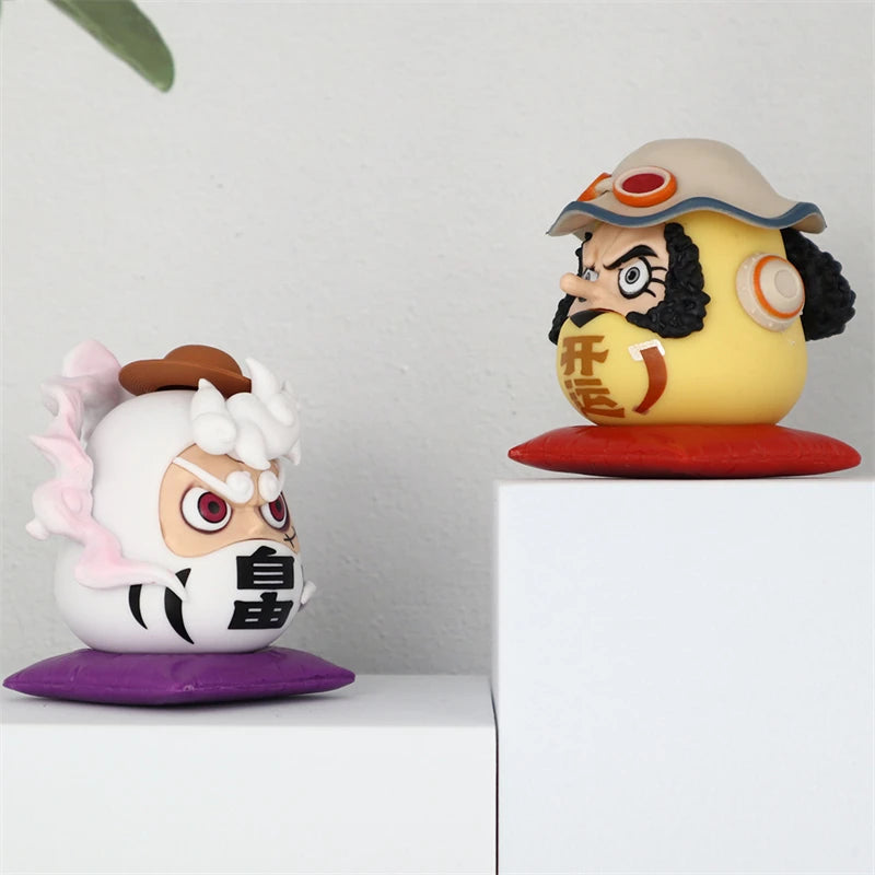 6cm Chibi One Piece Daruma Figures – Nika Luffy, Zoro, Sanji, Nami | Q-Version Anime PVC Model Toys, Cute Car Ornaments & Collectibles