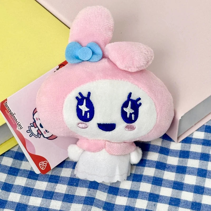 10cm Tamagotchi Plush Keychain – Kawaii Memetchi, My Melody, Kuromi & Mimitchi | Cute Sanrio Style Anime Bag Charm, Key Ring Toy Gift