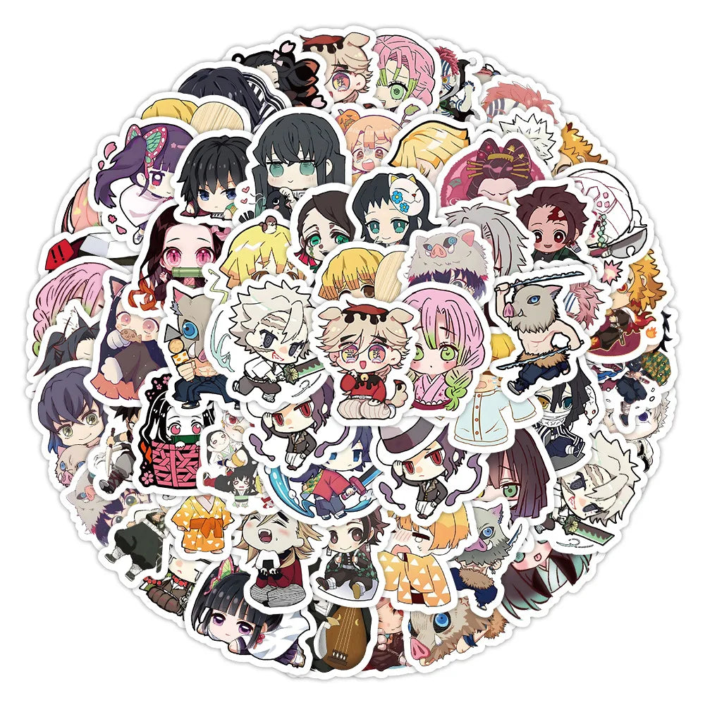 Cute anime Demon Slayer sticker set 60pcs waterproof decals