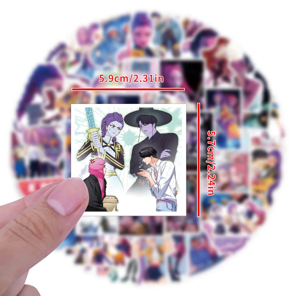 55Pcs Anime K-Pop Demon Hunters Stickers | Waterproof DIY Stickers for Scrapbooking, Laptop, Phone, Skateboard & Luggage