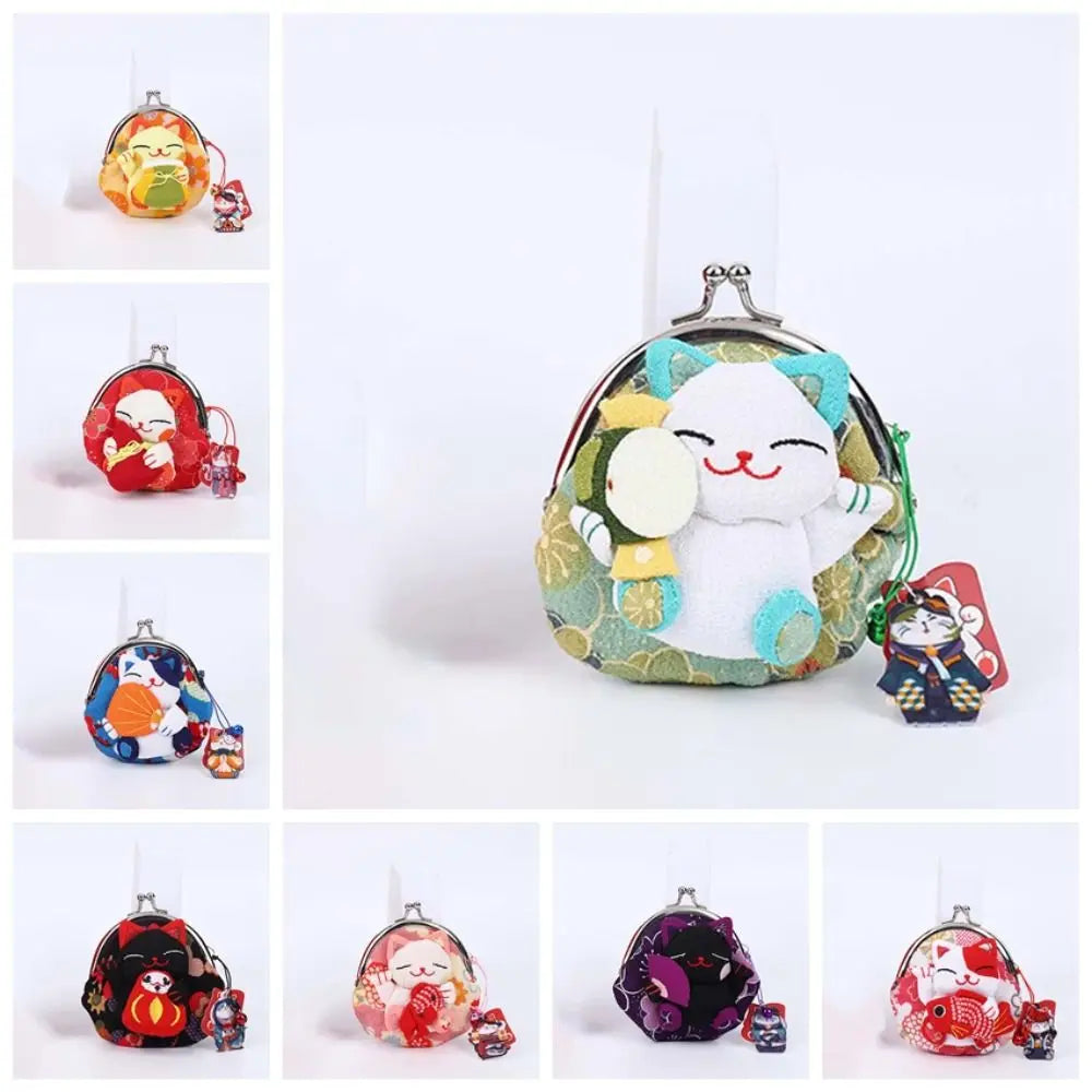 Japanese Maneki Neko coin purse cute lucky cat mini wallet