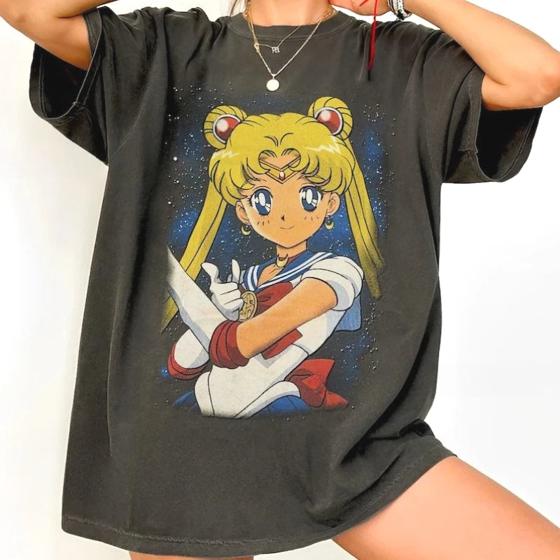 Vintage Sailor Moon retro 90s anime graphic t-shirt kawaii magical girl unisex tee