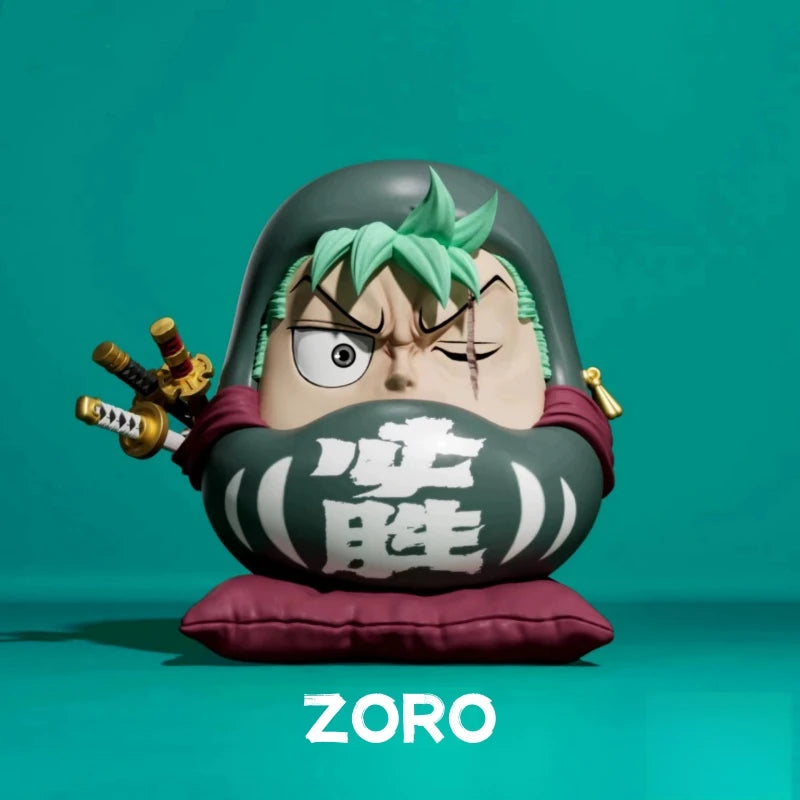 6cm Chibi One Piece Daruma Figures – Nika Luffy, Zoro, Sanji, Nami | Q-Version Anime PVC Model Toys, Cute Car Ornaments & Collectibles