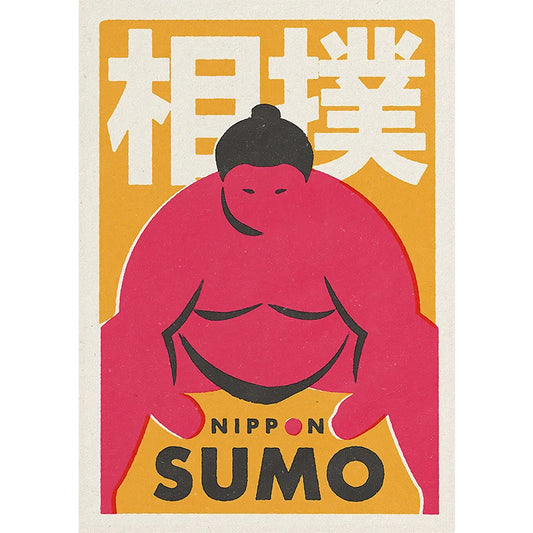 Vintage Sumo Japan Canvas Wall Art – Waterproof Fine Texture Poster