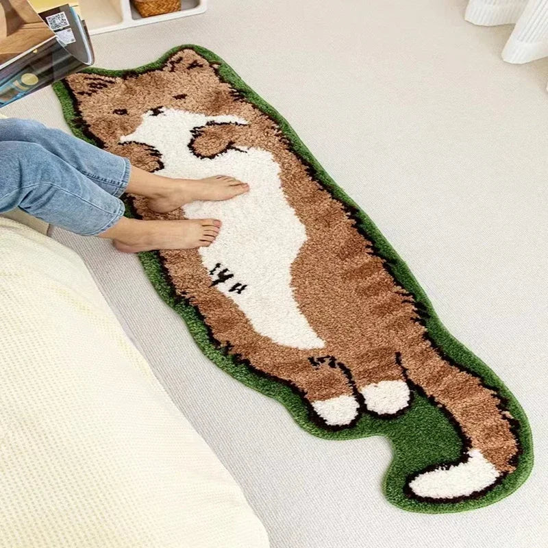 Nordic cartoon cute cat non-slip long floor mat 