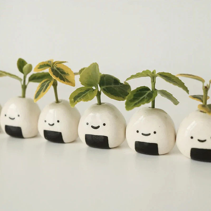 mini ceramic onigiri bud vase japanese rice ball vase