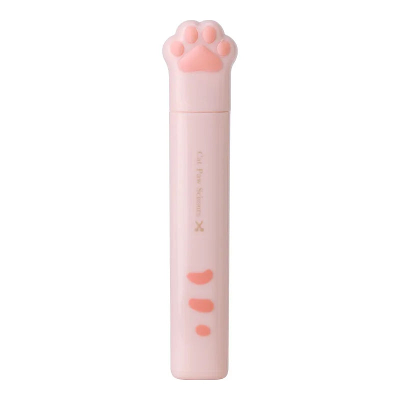 Cute cat paw design on compact portable craft scissors