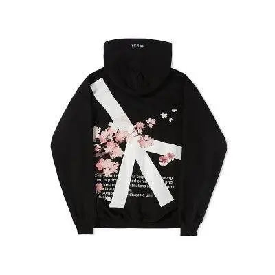 Sakura Hoodie Y2K Oversized Sweatshirt – Unisex Hip Hop Streetwear Hoodie with Sakura Print and Bold Letters for Men & Women