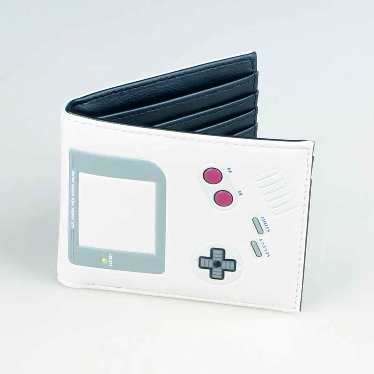 Compact game console wallet gift for video game lovers.