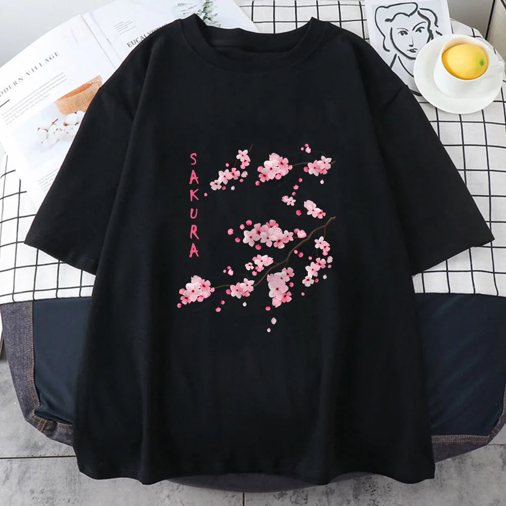 Sakura cherry blossom women’s t-shirt Japanese spring graphic tee