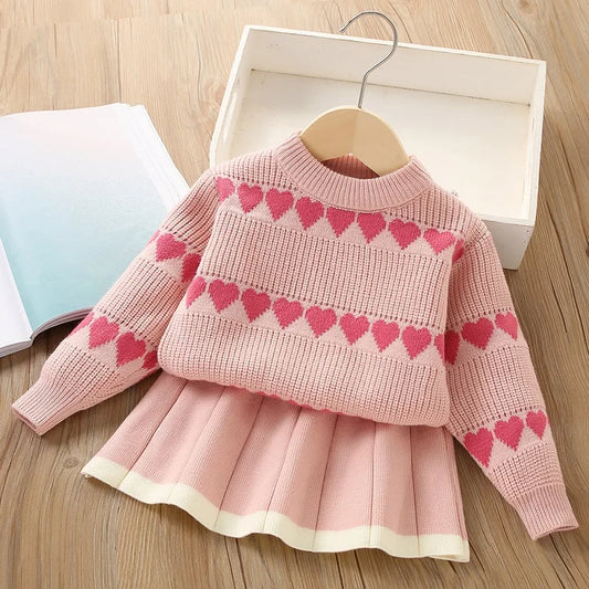 Girls 2 Piece Sweater and Skirt Set