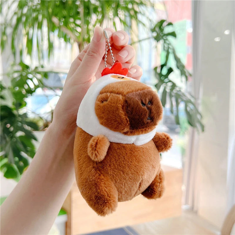 Cute Capybara Plush Keychain – Kawaii Soft Animal Key Ring Charm for Bags, Backpacks & Gifts
