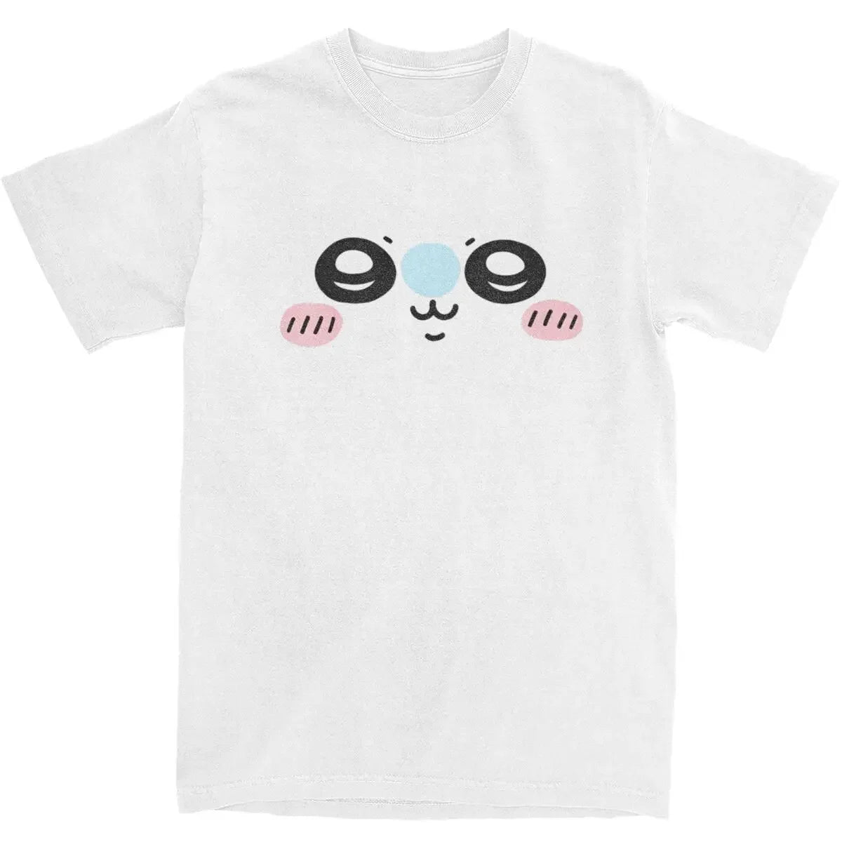 Women’s Anime Cartoon Face T-Shirt Front View – Y2K Kawaii Tee