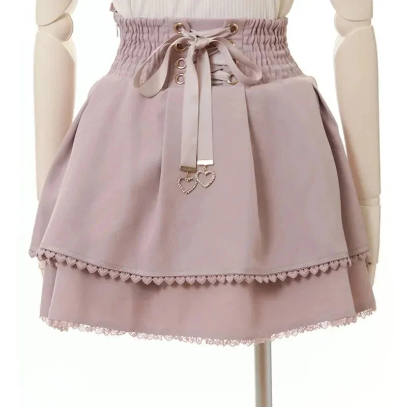 High Waist Pleated Mini Skirt