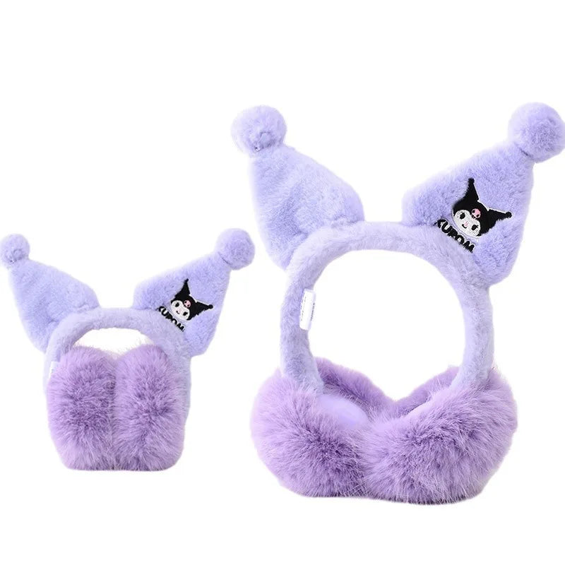 Sanrio cute plush kids earmuffs – warm foldable winter ear covers