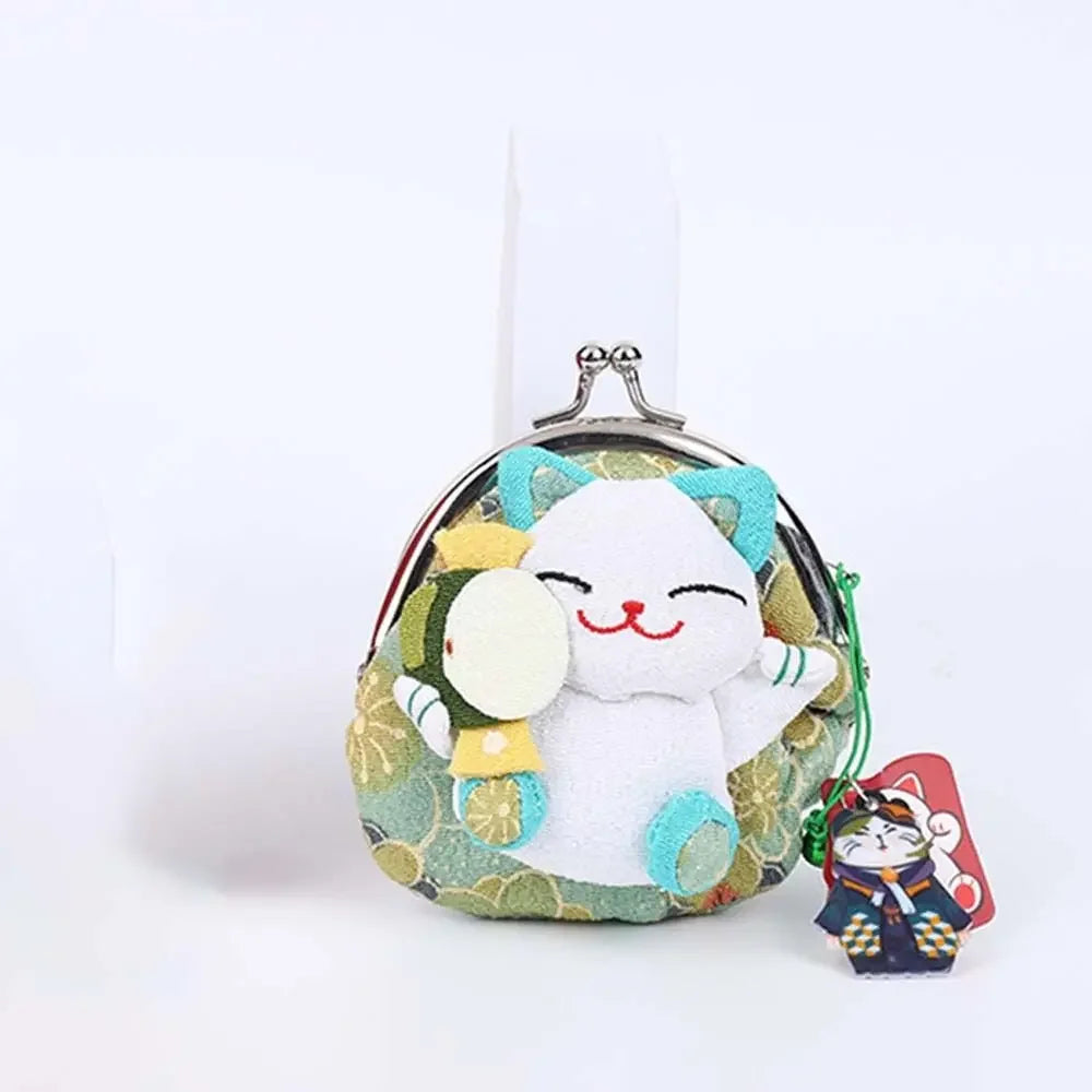 Japanese Maneki Neko coin purse cute lucky cat mini wallet